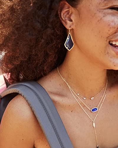 Kendra Scott Alex Drop Earrings for Women 14k Gold-Plated, Black Opaque Glass
